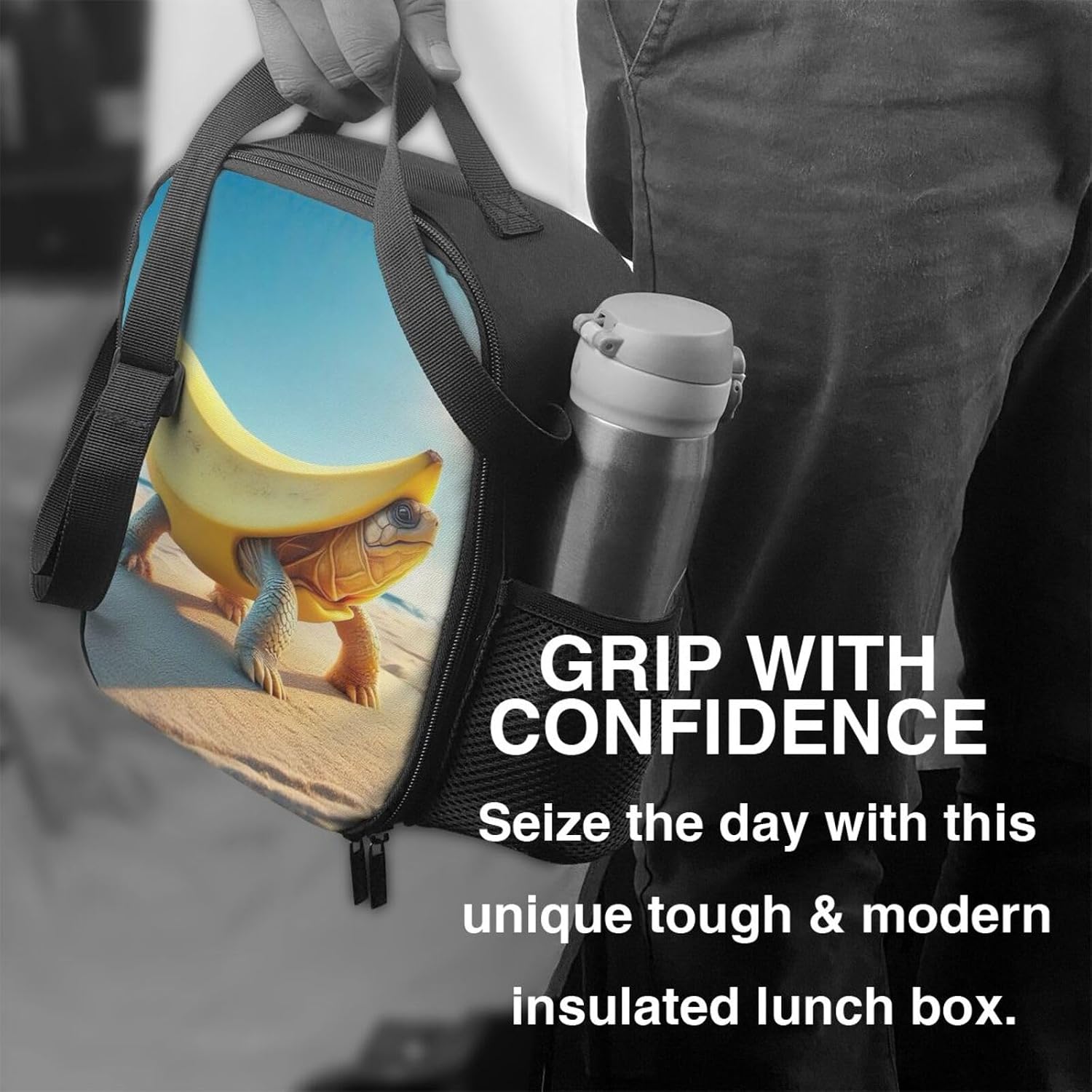 Dyale Novel Funny Italian Brainrot'S Tote Lunch Bag, Insulated Cooler Lunch Box, With Mesh Pocket Durable Bento Bag, Reusable Lunchbags