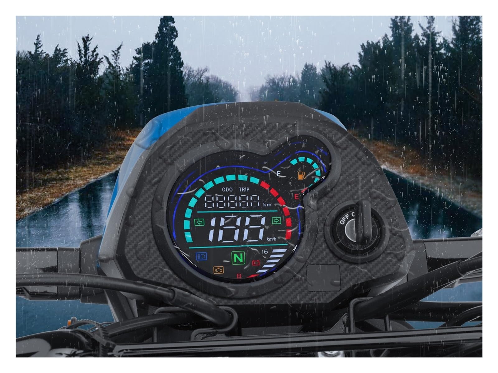 Moto Velocímetro Tacómetro Panel de instrumentos digital para motocicleta, tacómetro, velocímetro, voltímetro para Navi 110
