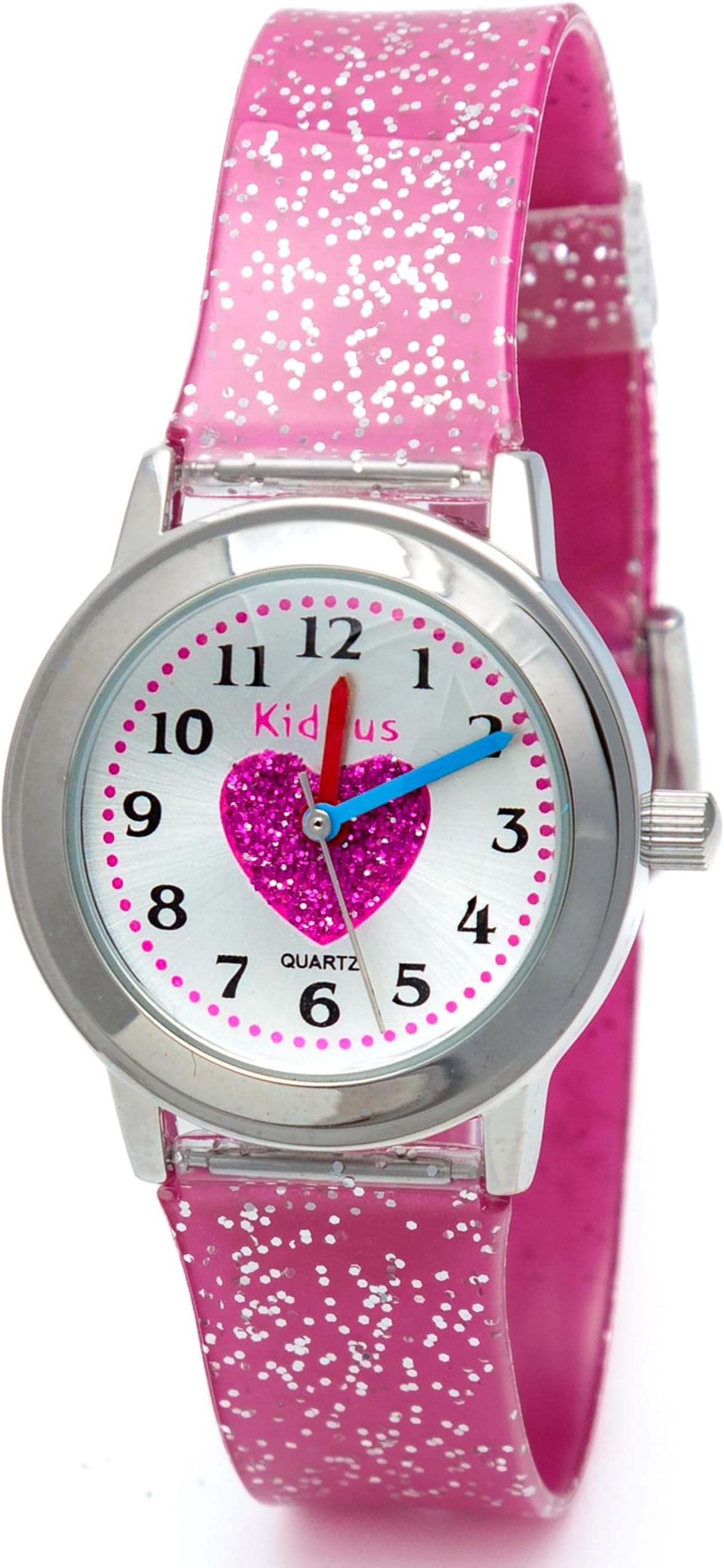 KiddusGirls Analogue Watch. Stylish & Educational Wristwatch for Ages 5 and Up. Japanese Quartz Movement. Glitter Design. Heart…ClimatePartner certified