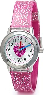 Girls Analogue Watch. Stylish & Educational Wristwatch for Ages 5 and Up. Japanese Quartz Movement. Glitter Design. Heart…