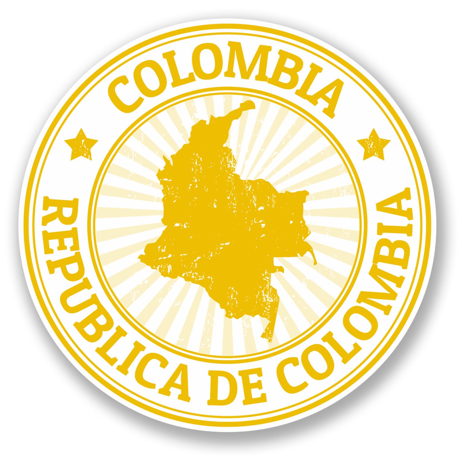 Destinationvinyl Multi 2 X Colombia Vinyl Sticker Bike Laptop Car Map Flag Gift Luggage Travel #4493 (10Cm X 10Cm)