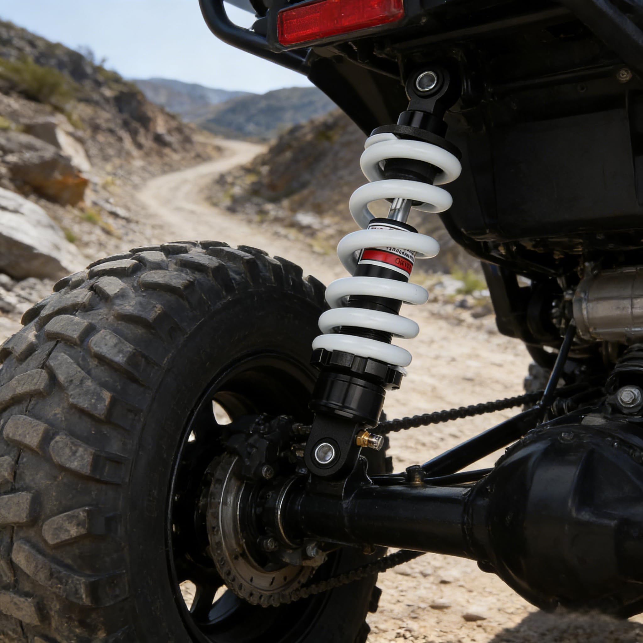 Stoßdämpfer, 250 mm Motorrad Stoßdämpfer Einstellbarer Federungsdämpfer für ATV Go Kart Scooter Dirt Pit Bike