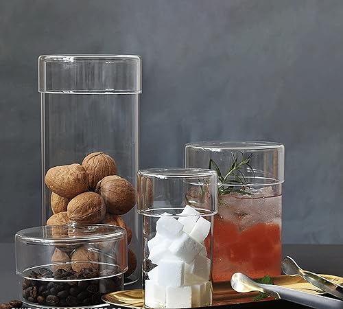 Miniatura 3 de Contenedor de almacenamiento de alimentos de vidrio Plato de caramelo/botella de bebida fría con tapa, 8 oz