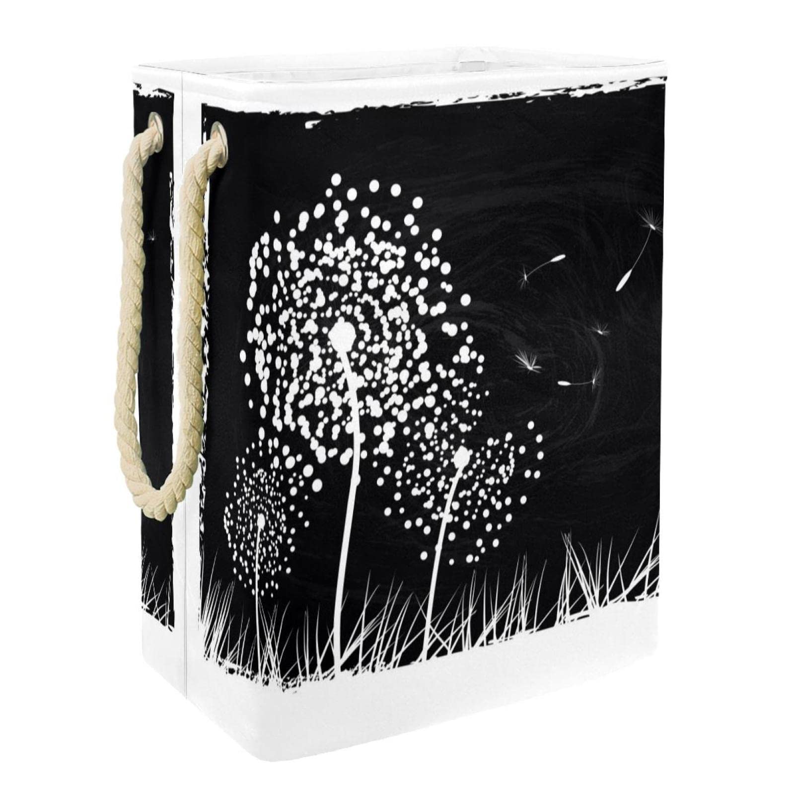 Panier à linge noir et blanc grand panier de rangement pour linge de maison
