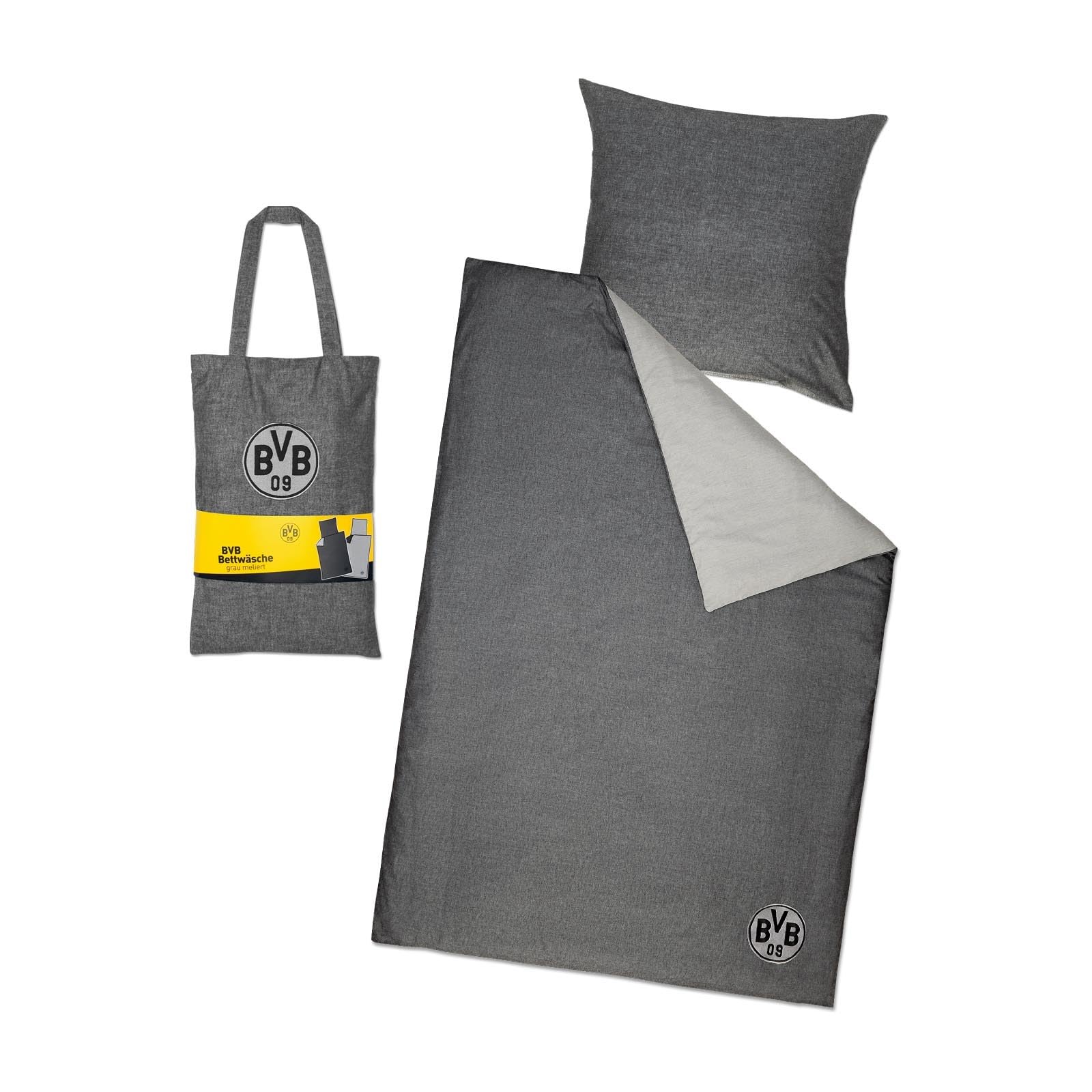 Housse de couette BVB Borussia Dortmund 135x200 grise pour chambre de supporter