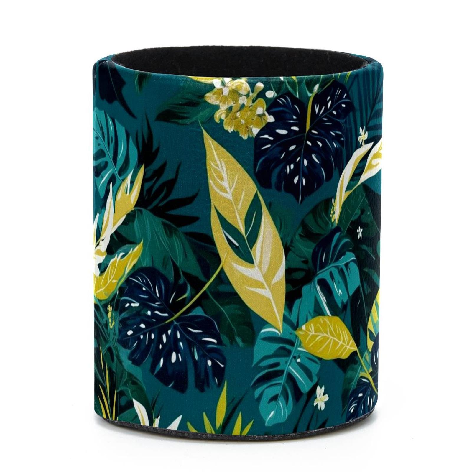 VAPOKF Round Pencil Holders for Desk, Artistic Leaves Pen Holders Pen Pot Makeup Brushes Storage Desktop Stationery Supplies Organiser for Home Office