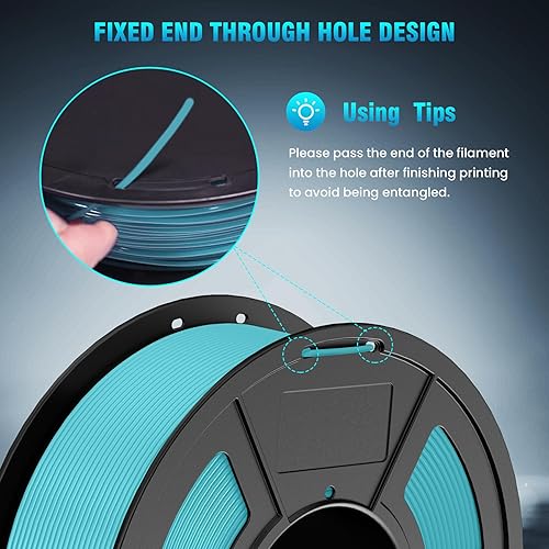 Miniatura 7 de SUNLU Filamento de impresora 3D de ácido poliláctico (PLA) sin cuerda de 0.069 in, filamento de impresión 3D de ácido poliláctico anticuerdas,