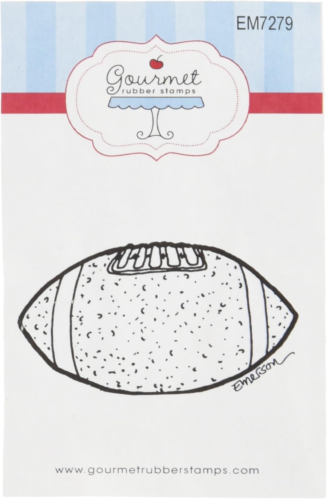 Gourmet Rubber Stamps Football Cling Stamps, 2.75 x 4.75