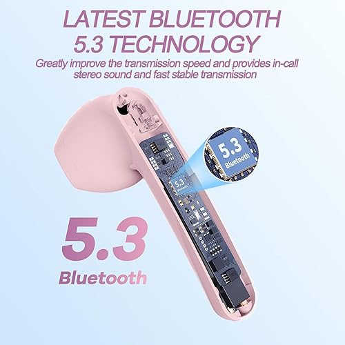 Miniatura 3 de Auriculares inalámbricos, auriculares Bluetooth mini inalámbricos en el oído con micrófono ENC con cancelación de ruido, 30 horas con estéreo de