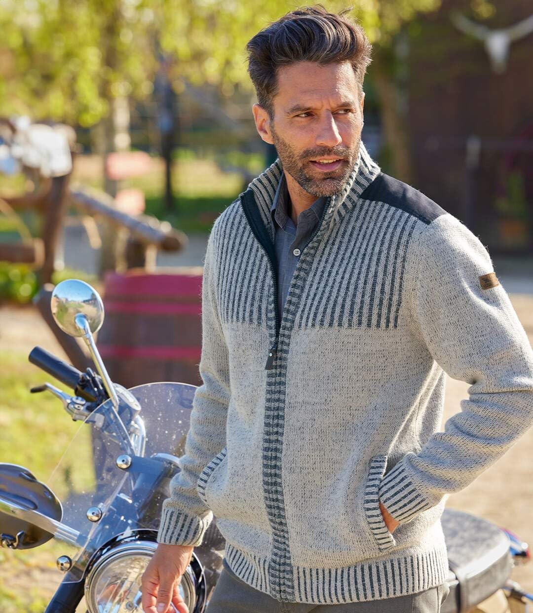 ATLAS FOR MEN - Chaqueta Forrada con Forro Polar - Chaleco de Punto para Hombre - Disponible en Tallas Grandes de la M a la 5XL