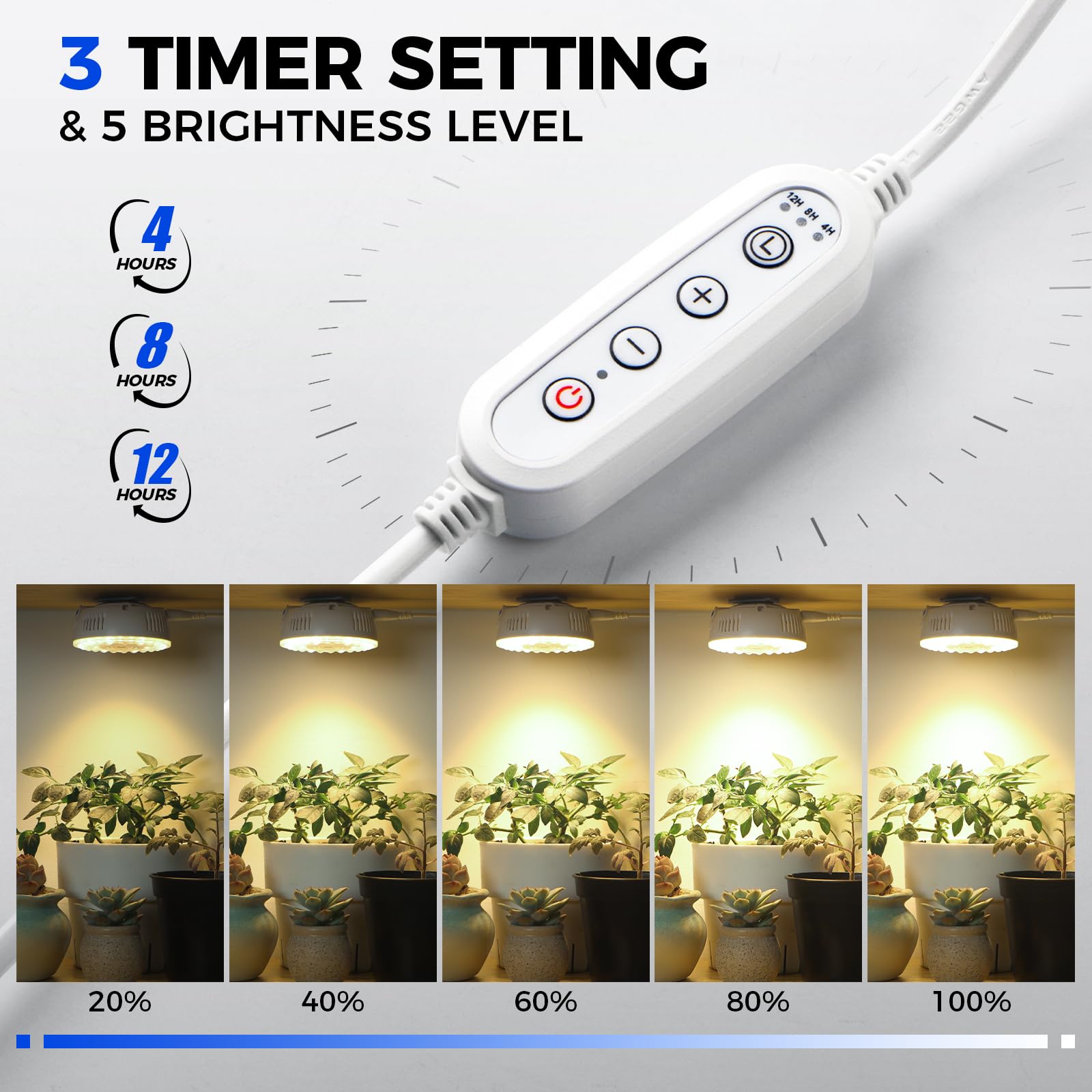 Barrina Orbgrow OG09 Puck Pflanzenlampe mit Timer, 660nm rote LEDs 18W(2x9W), Vollspektrum-LED Grow Lampe für Zimmerpflanzen, Magnetisch, 4H/8H/12H Timer, 5 Dimmstufen für Pflanzenregale, 2er