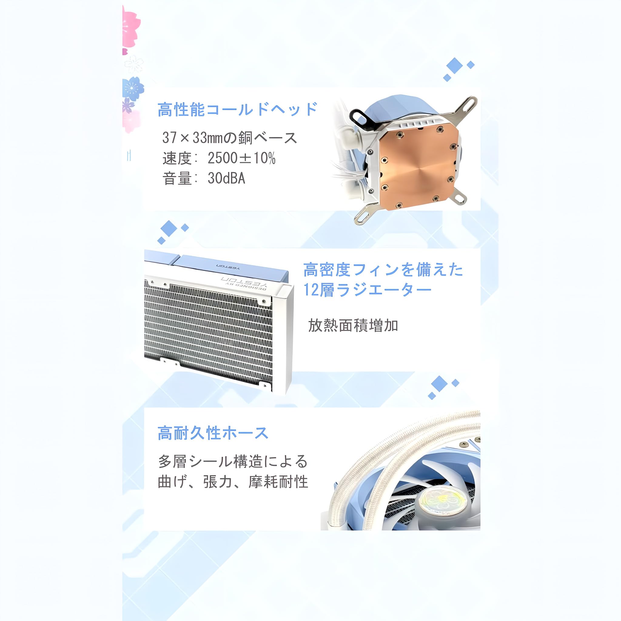 Amazon.co.jp: 【スモールラボ】YT-360 簡易水冷クーラー 360mm