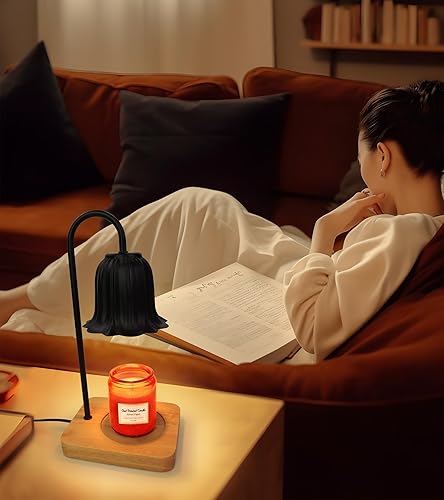 Miniatura 7 de YULOFMVE Lámpara calentadora de velas, calentador de velas regulable con 2 bombillas, temporizador de 2H4H8H, calentador de lámpara de vela para el