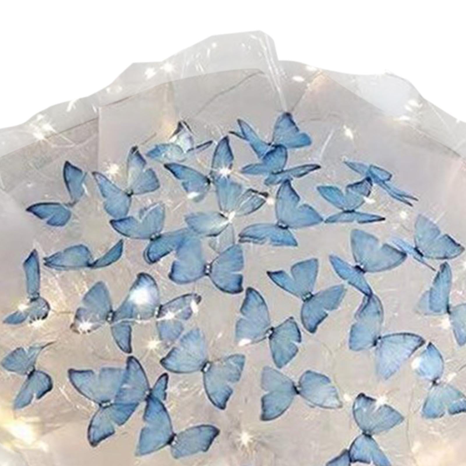 Kit per Realizzare Bouquet di Farfalle Artificiali con Ferro da Stiro E Nastro, Ideale per Decorazioni Artigianali, Compleanni E Matrimoni, Blu 52 Farfalla
