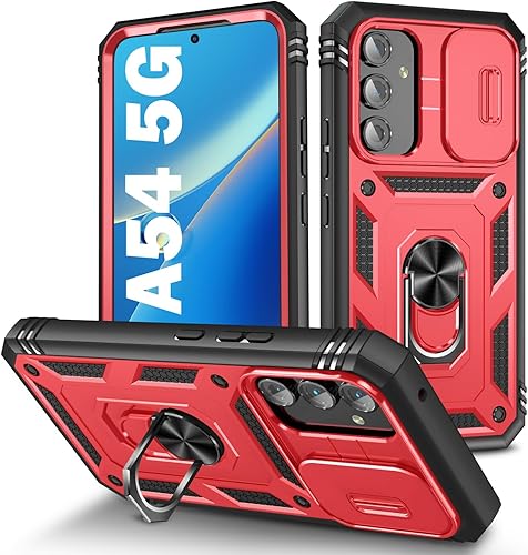 Miniatura 56 de PASNEW Funda para cámara Samsung Galaxy A15 5G, soporte metálico de grado militar, resistente a prueba de golpes, carcasa rígida para Samsung A15