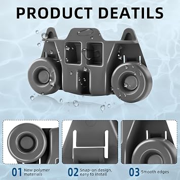 UPGRADED W10195416 Dishwasher Wheels Lower Rack Fit for Whirl-pool