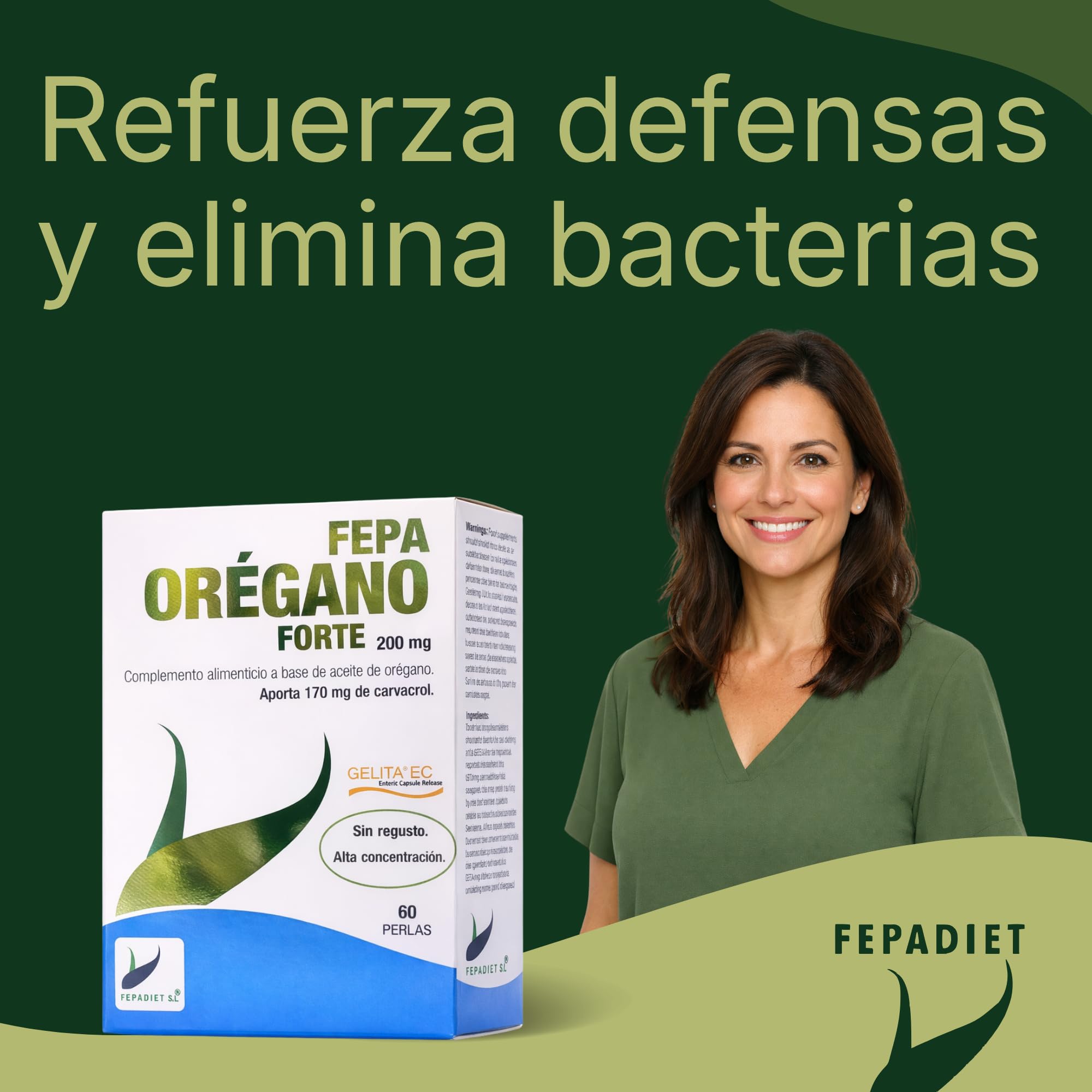 Orégano Forte FEPA – 60 Perlas Pack de 2 – Suplemento de Aceite de Orégano – Perlas Entéricas con Carvacrol – Bienestar Diario y Bienestar Digestivo – Complemento Alimenticio – Fepadiet