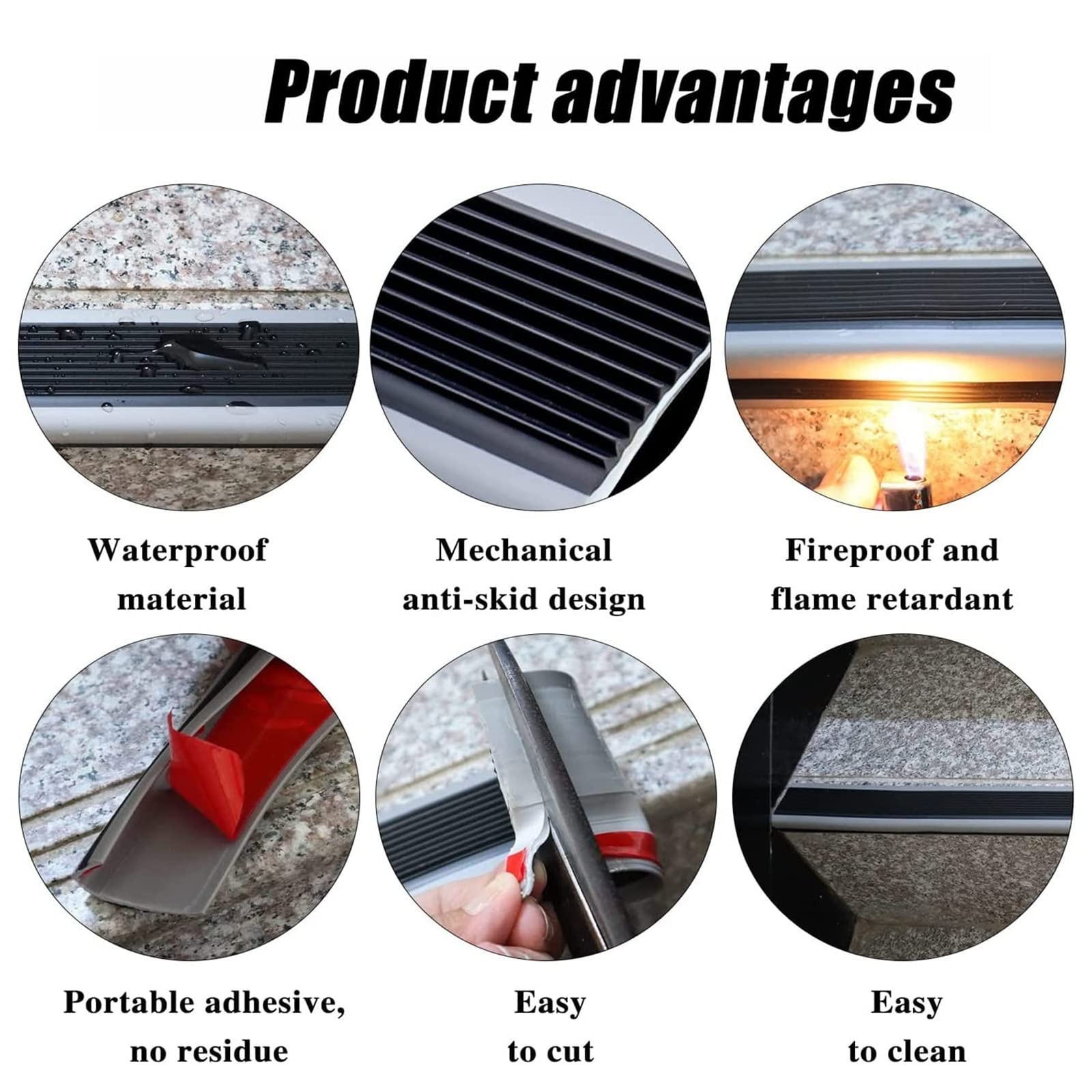 Protector de esquinas autoadhesivo, en forma de L, antideslizante, para uso en interiores y exteriores, impermeable, 700 cm, disponible en gris, marrón y rojo