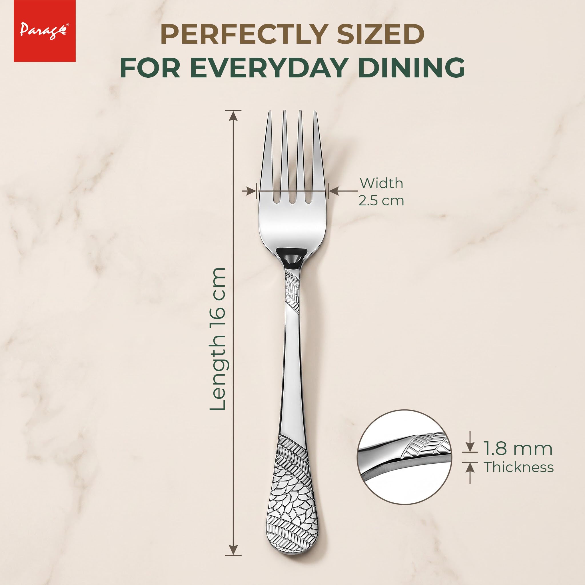Parage Stainless Steel Forks Set - Luxury Cutlery -3 Parage Stainless Steel Forks Set - Luxury Cutlery -3