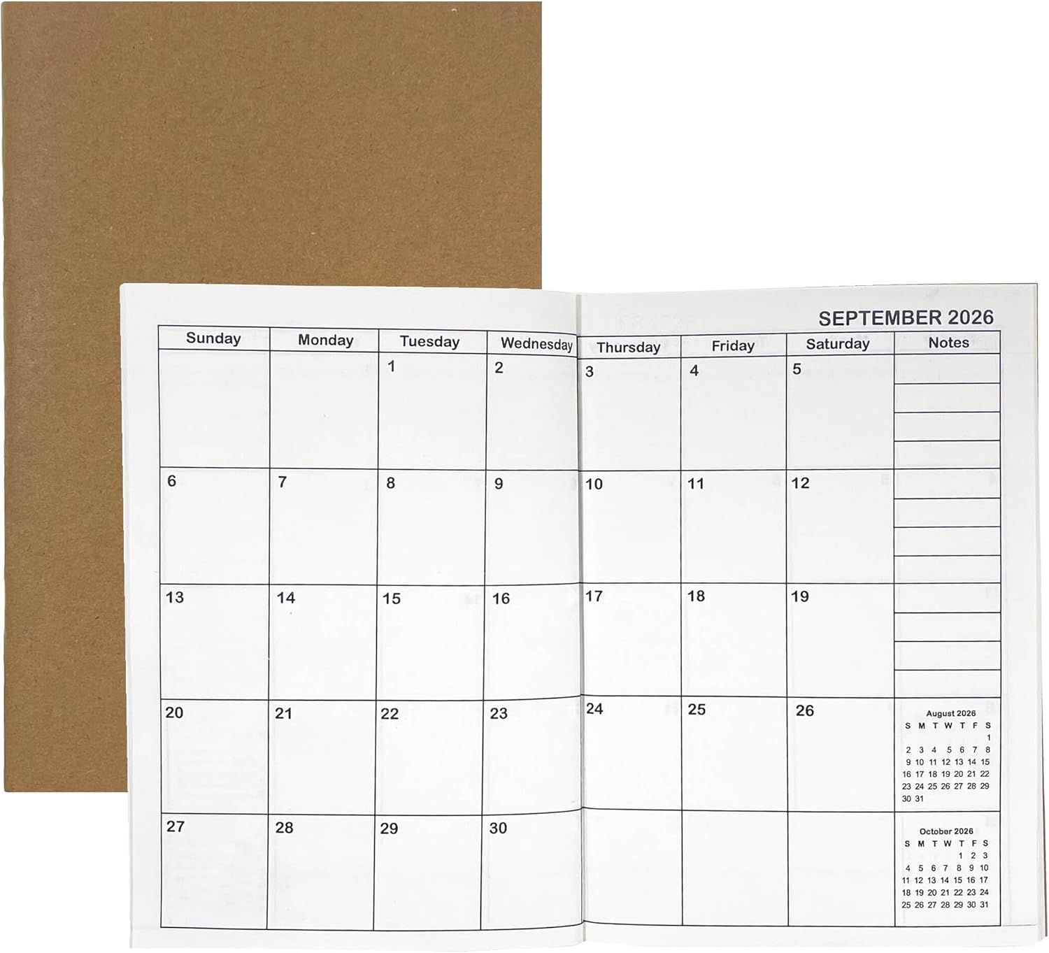 Travelers Notebook Inserts 2024 2025, reizigers Notebook kalender, wekelijkse en maandelijkse planner navullingen, normale grootte TN-dagboek, 8,3 x 4,3 inch, set van 4