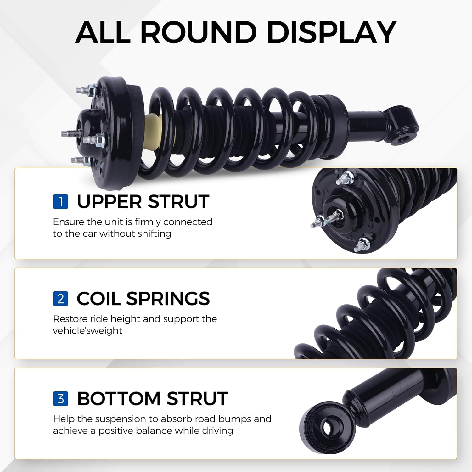 PAROD Pair 171362 Shock Absorber Strut Fit for 2004-2008 Ford F-150, 2006-2008 Lincoln Mark LT Front w/Coil Spring Assembly Passenger&Drive Side