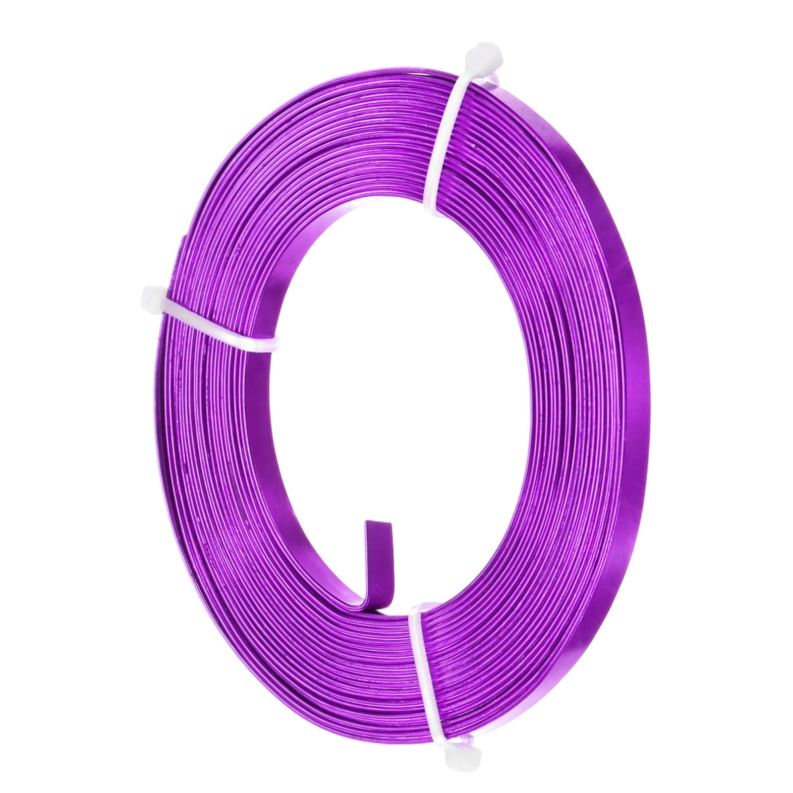 M METERXITY 1-Pack Flat Aluminum Wire, 5mm Wide x 16.4ft/5m Bendable Anodized Craft Wire for Jewelry Making/DIY Bezel Sculpting Crafting/Art Supplies [Purple]