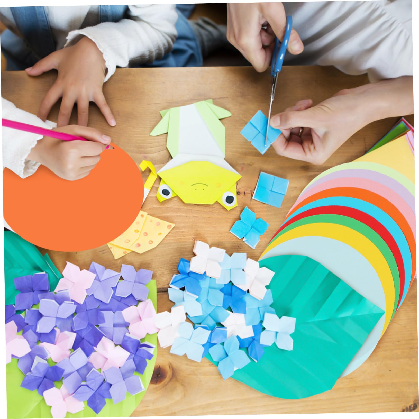 OSALADI 500blätter Runde Origami-kreispapier Farbiges Bastelpapier Buntes Faltpapier Für Diy-kreativität Und Basteldekorationen