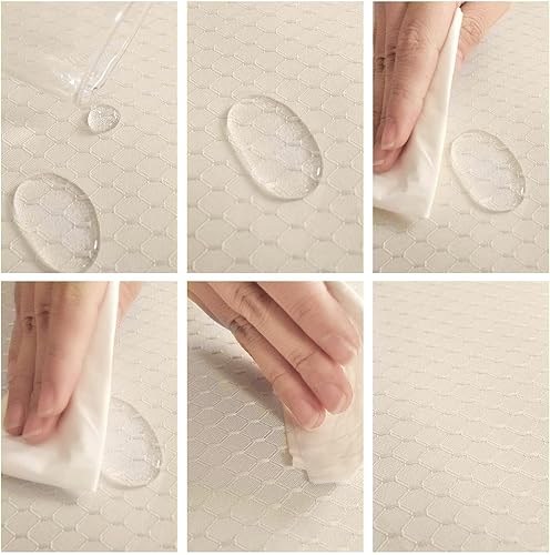 Miniatura 182 de JUCFHY - Mantel rectangular marroquí de tela jacquard a prueba de derrames y resistente al agua y al aceite, mantel decorativo para uso exterior e