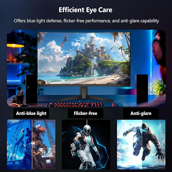 Z-Edge Ecran Pc Gamer Incurvé 27'' 300Hz (DP1.4 * 2), 1ms MPRT, FreeSync, FHD, 240Hz (HDMI2.0 * 2), Moniteur Gaming LED 16:9, Inclinaison Réglable, 1500R VA, 4000:1, VESA 100 * 100mm(DP Câble Inclus) - 4