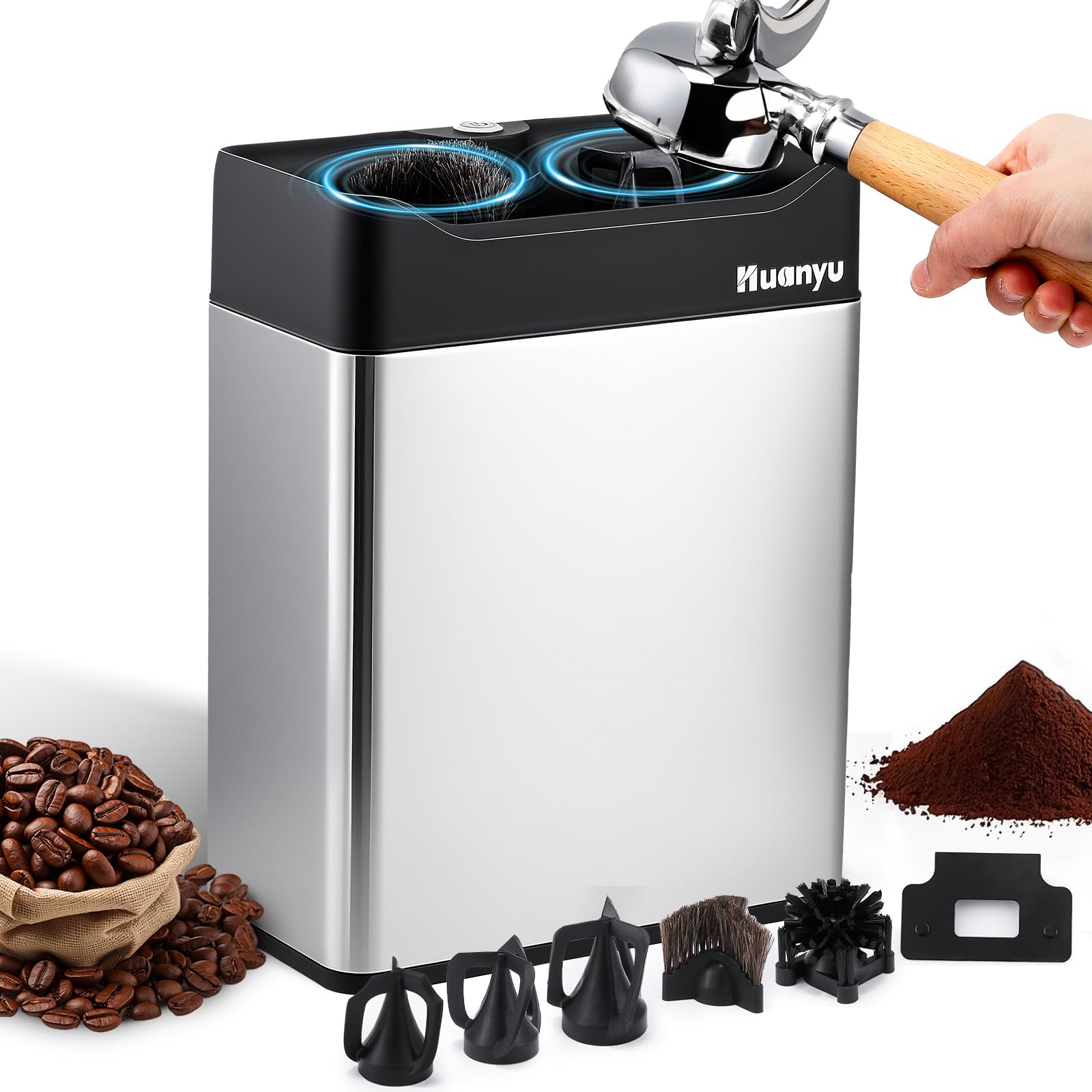 Nettoyeur de filtre à expresso Huanyu électrique pour vider le marc sans bruit