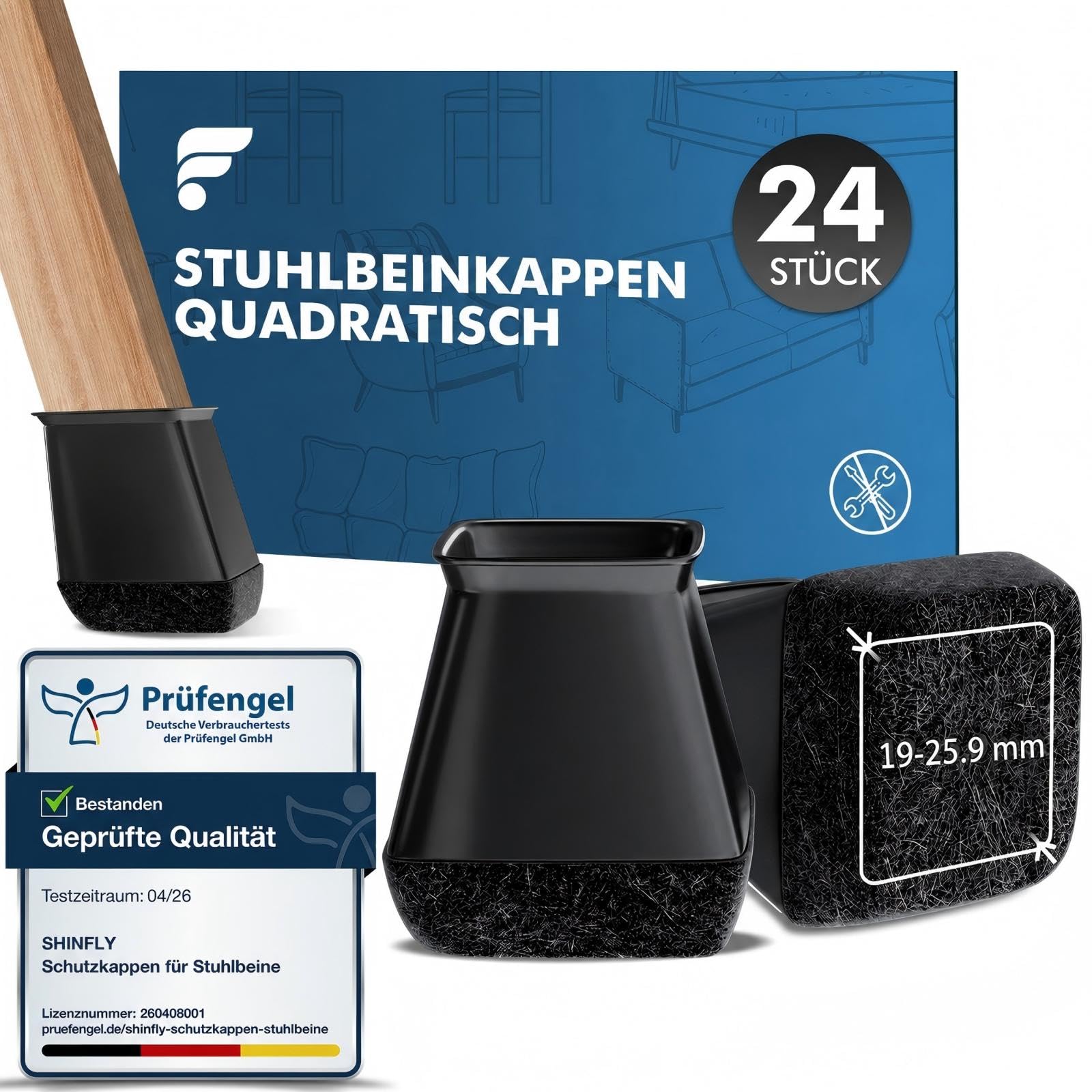 shinfly Stuhlbeinkappen 24 Stück