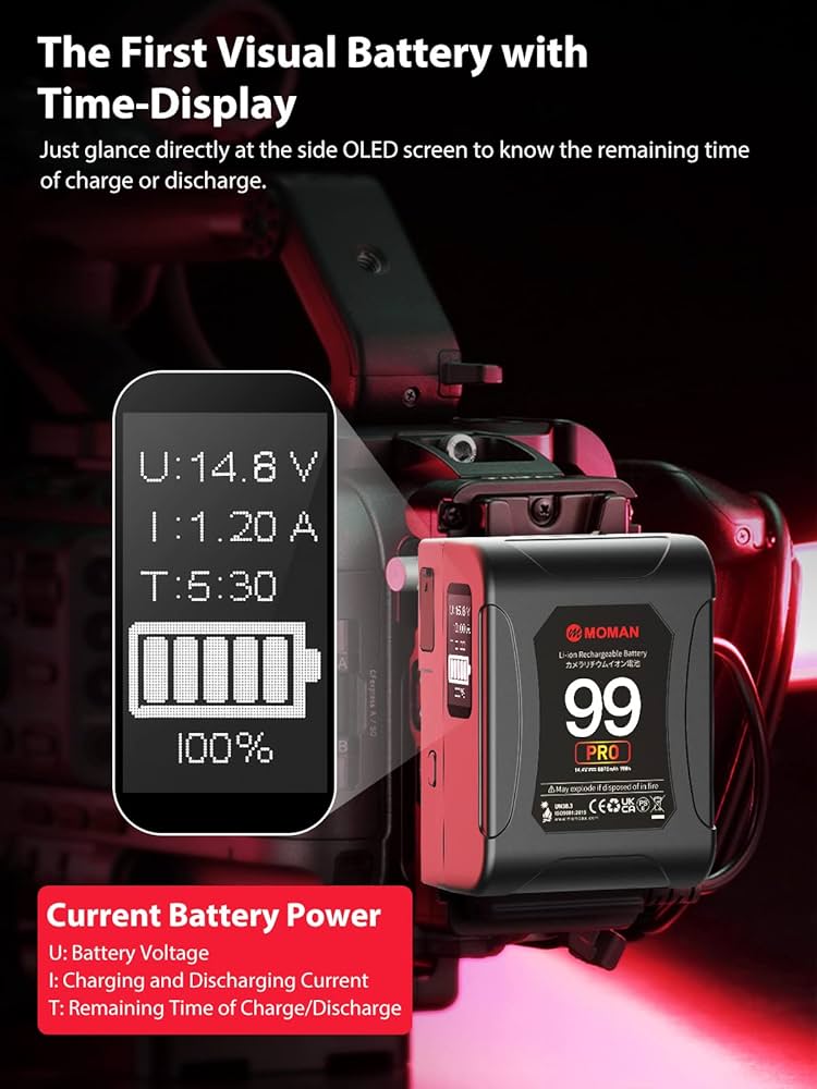 Amazon.com: V-Mount Battery, Moman Power 99 Pro Micro V Lock