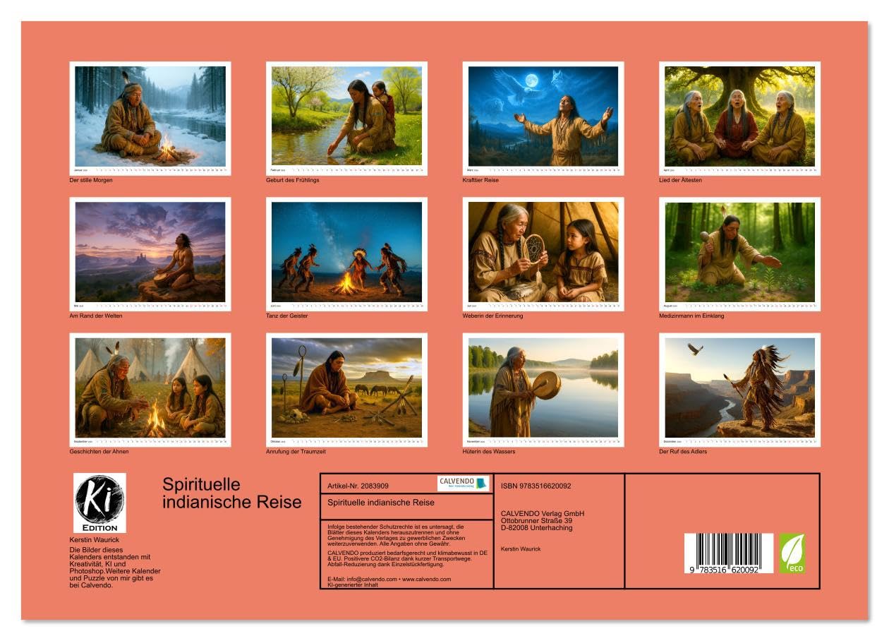 Spirituelle indianische Reise (hochwertiger Premium Wandkalender 2026 DIN A2 quer), Kunstdruck in Hochglanz: Bilder, die die Seele streicheln - voll ... spiritueller Verbundenheit (CALVENDO Glaube)
