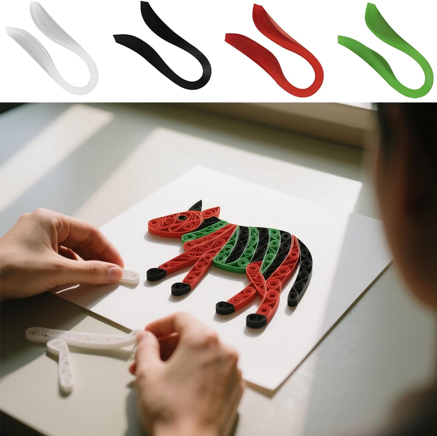 120pcs Quilling Strips Origami Paper for Art DIY Hand Craft, 3mm Width 54cm Length, Black