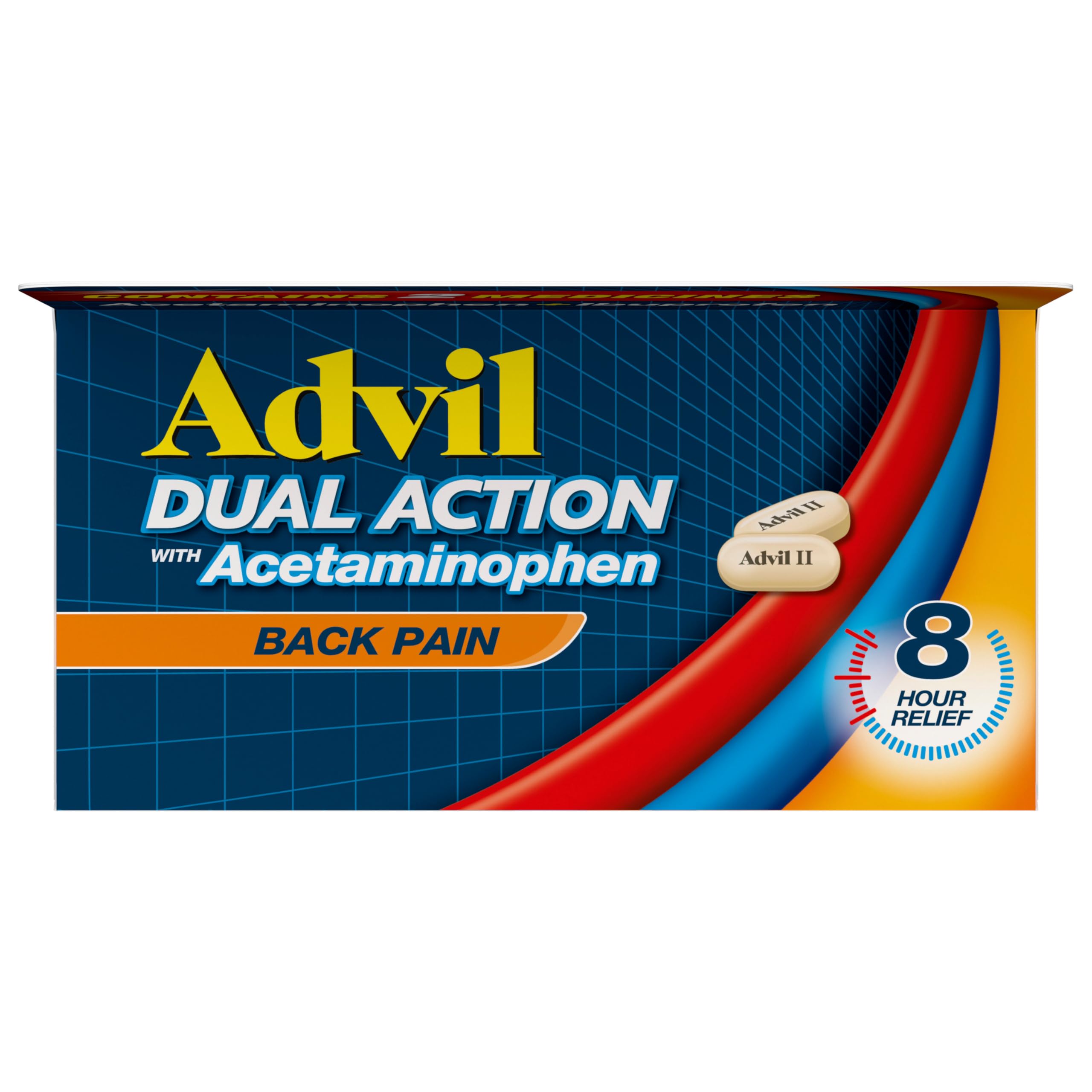 Advil Dual Action Back Pain Coated Caplets with Acetaminophen, 144 Count — Amazon image 19