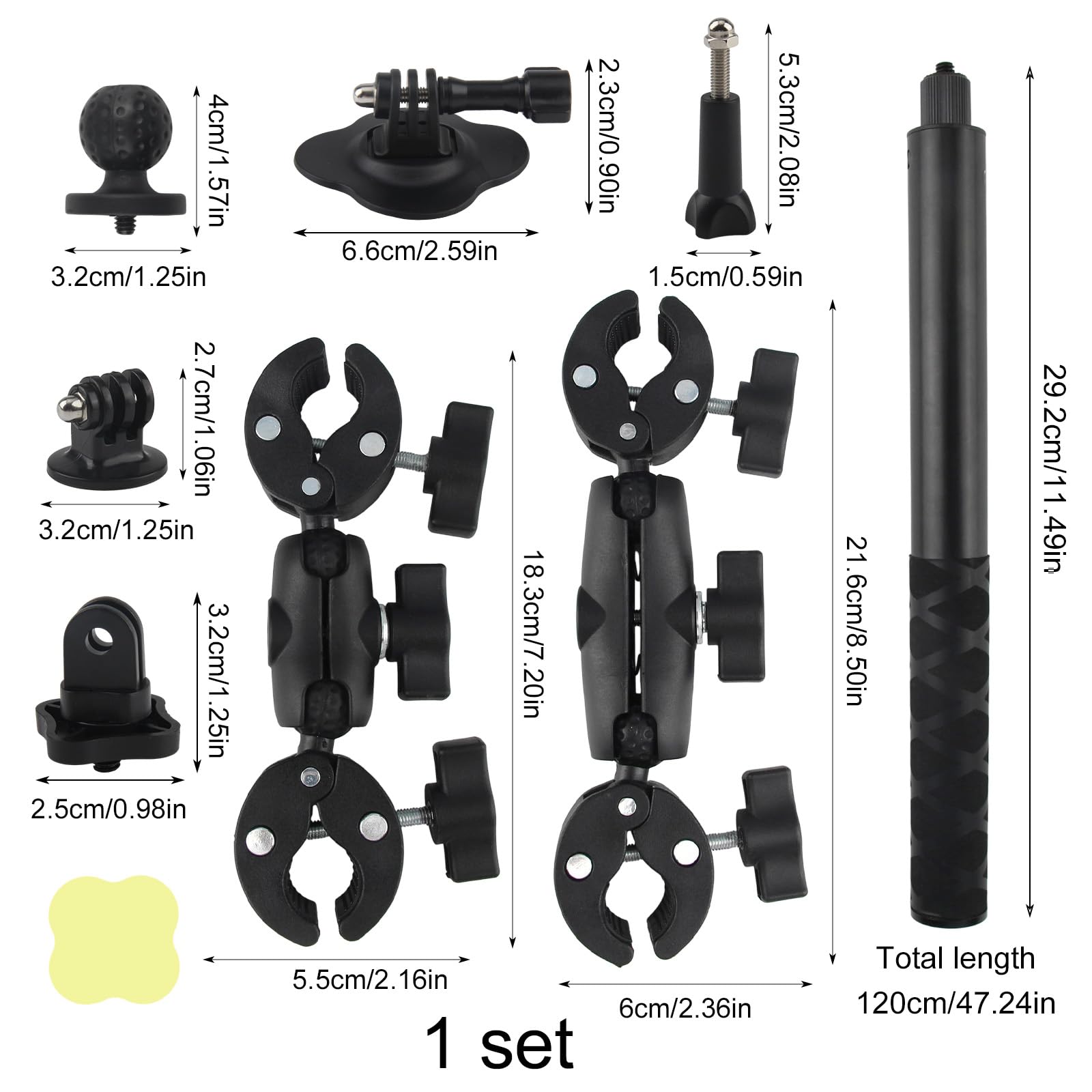 Motorrad Halterung für Insta360 X5 X4 X3 Fahrradlenker Montageset
