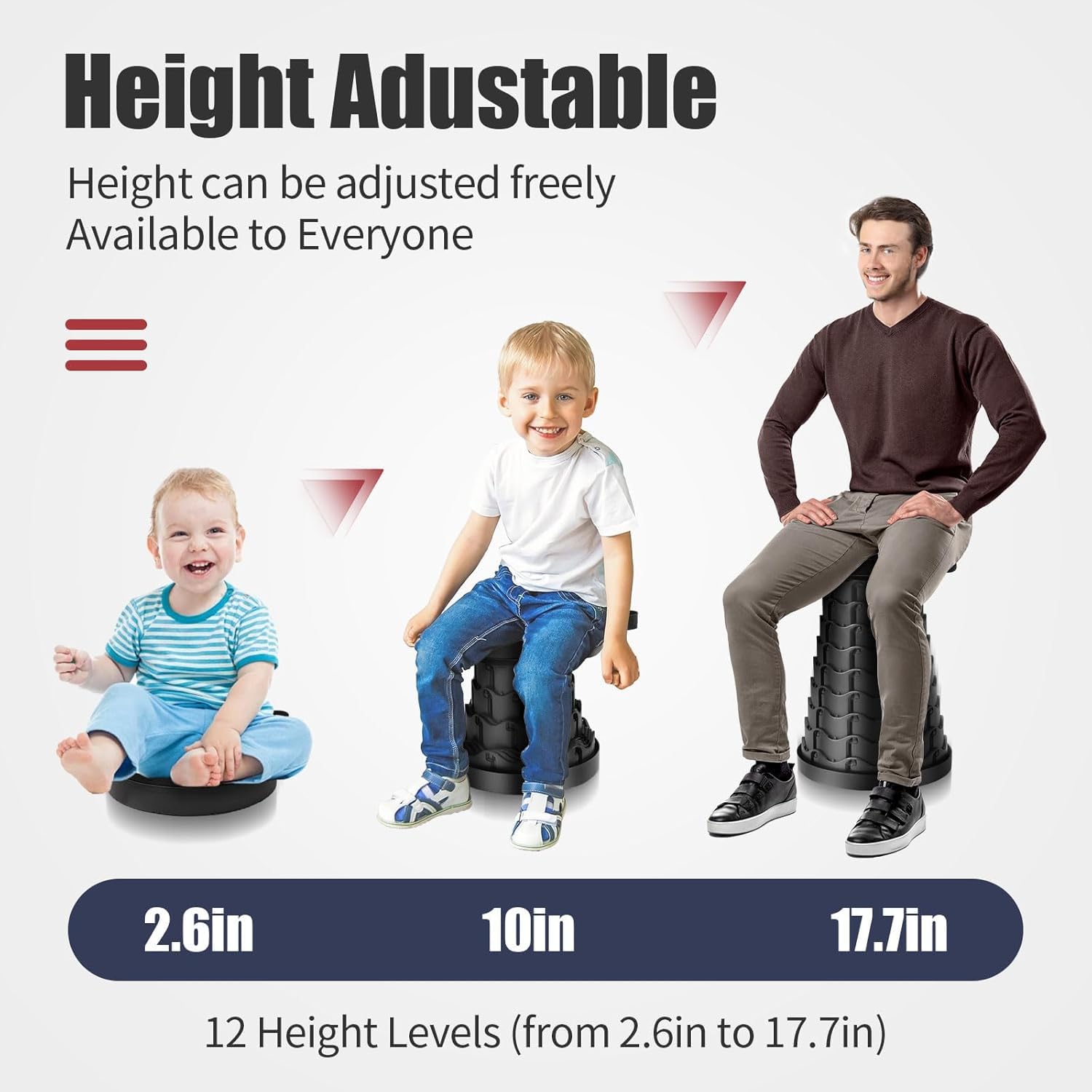 Hudux Collapsible Stools, Upgraded Folding Stool, Portable Stool Load Capacity 100KG Folding Stool with Carrying Straps - Telescoping Stool for Outdoor Fishing Hiking Gardening Travel BBQ 2