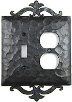 Vista 1 de Cubierta de placa de interruptor dúplex de hierro forjado EPH26 (cera natural)