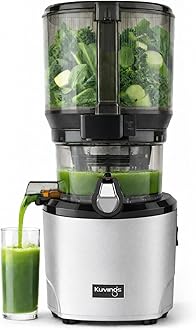 Kuvings AUTO10 Cold Press Juicer Silver - Hands-Free Electric Masticating Juicer Machine With 240W Motor - Very Quiet With 100 Oz Batching Hopper for Juice, Smoothies, Nut Milk, and Sorbets