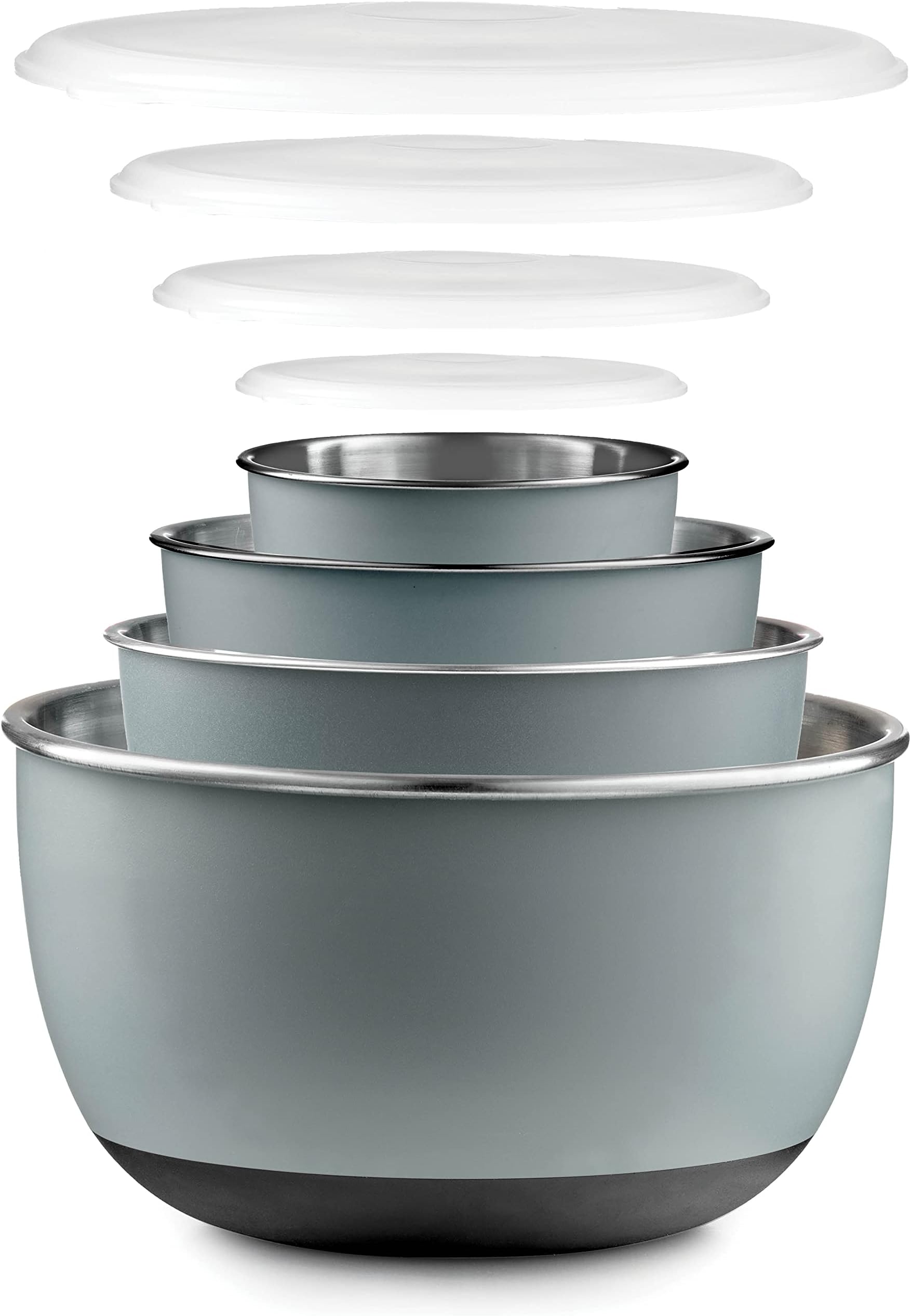 Coated Mixing Bowls with Lids