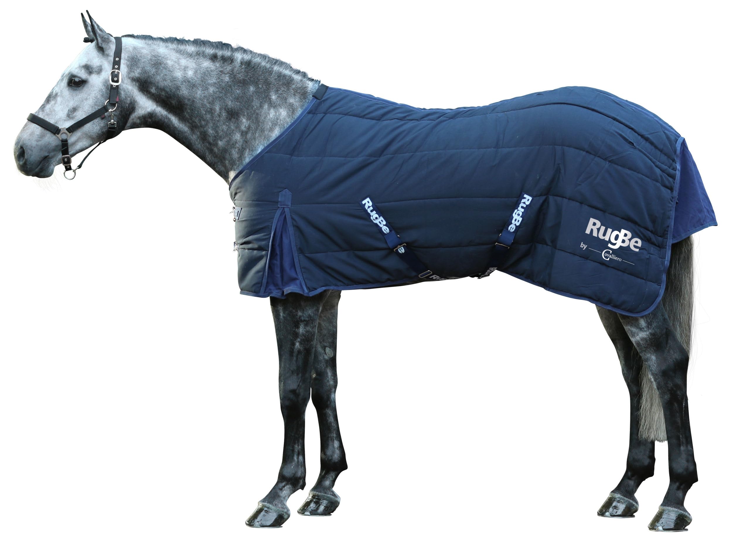 Kerbl 325433 Rugbe Indoor koc dla koni do stajni, niebieski, długość całkowita 215 cm