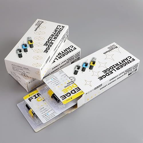 Miniatura 4 de STIGMA Agujas de cartucho de tatuaje de repisa de dedo #10 (15RM) Magnum redondo 0.012 in Bugpin M-Taper 16 piezas con cartuchos de tatuaje de