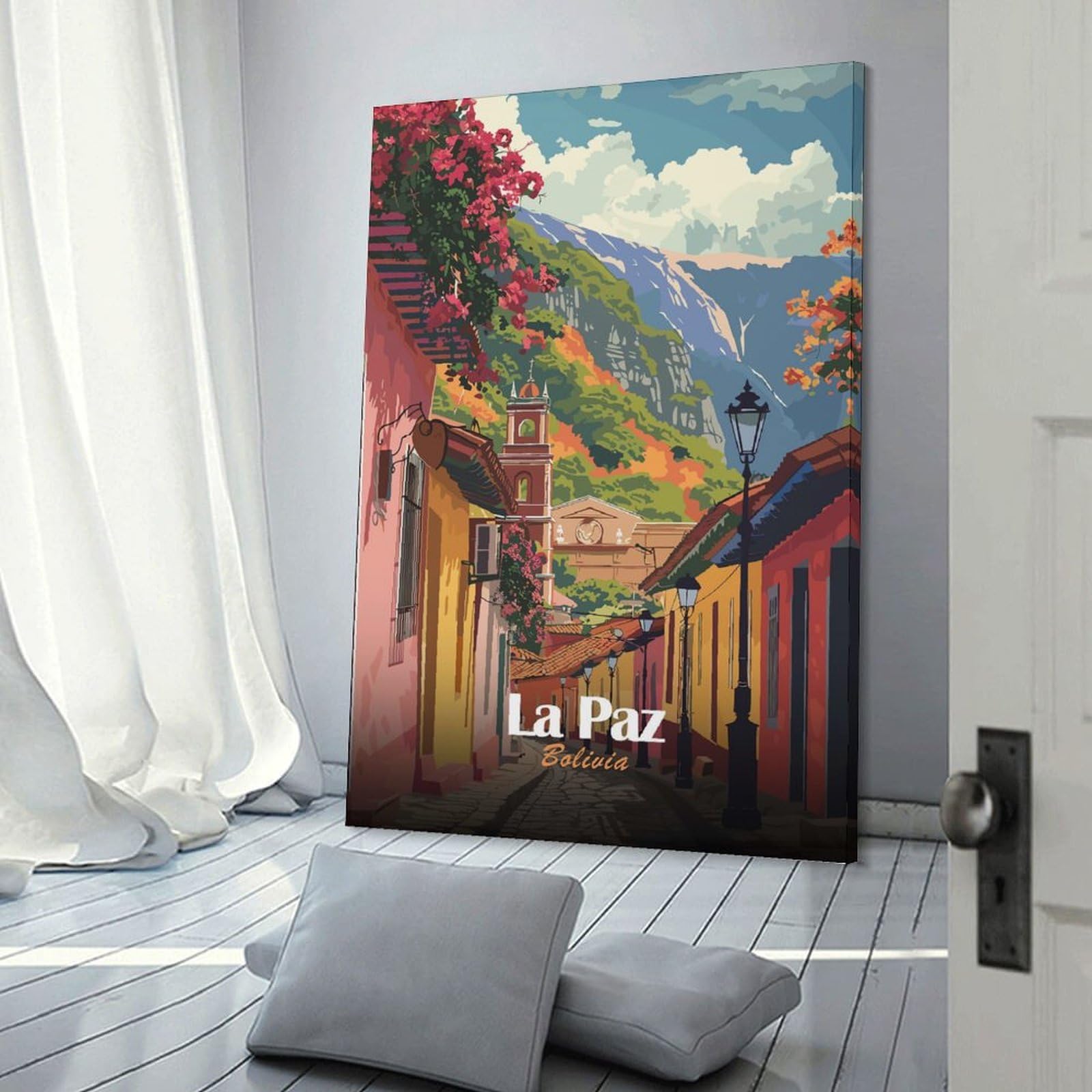 Junmoney La Paz, Bolivia Travel Decorative Canvas Print 24x36inch(60x90cm), for Hallway, Bedroom Or Modern Interiors, Home Decor Gift with Stylish Appeal