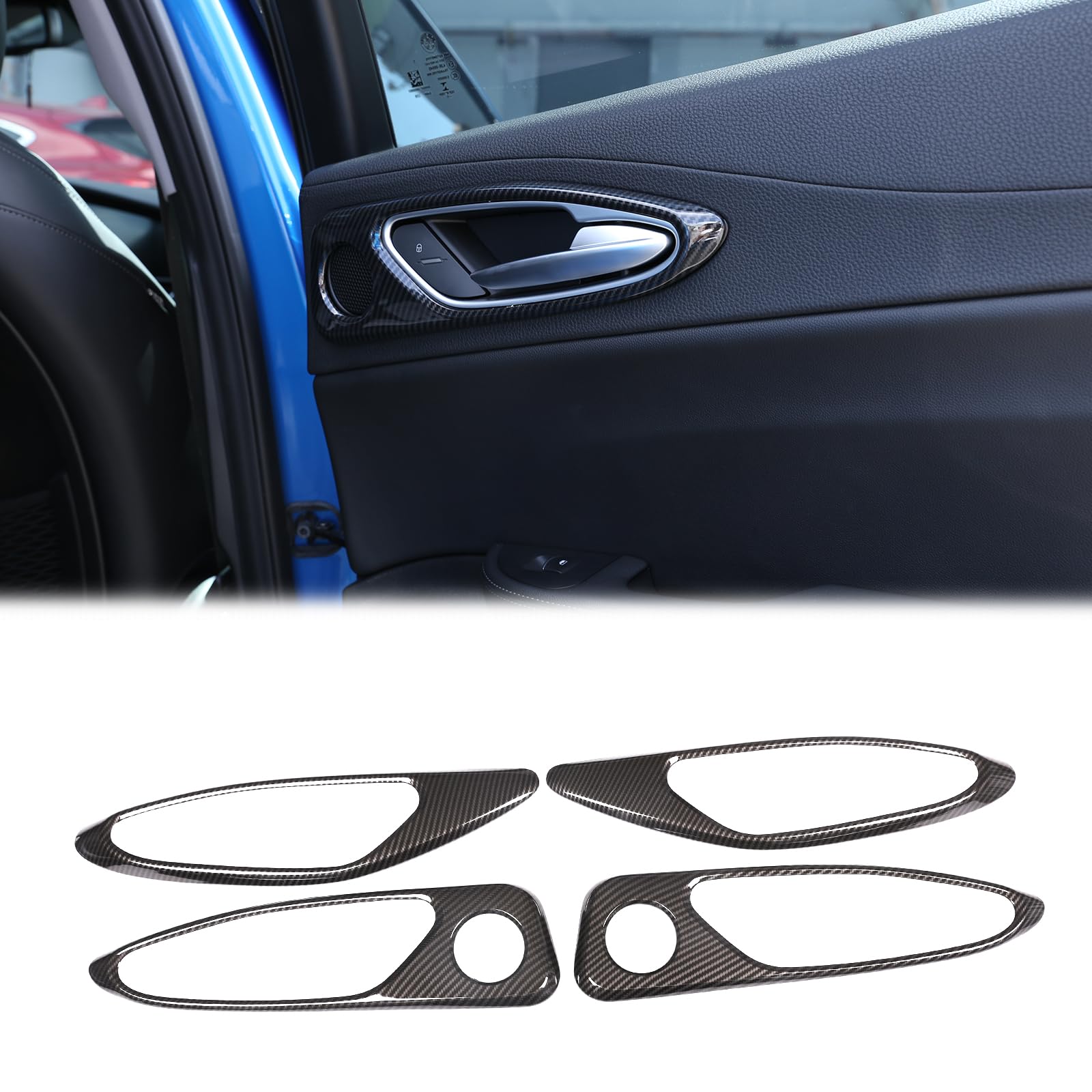 PIUGILH Telaio porta auto adatto per Alfa Romeo Giulia 2017-2020,Telaio interno porta Copertura decorativa,Accessori auto Interno