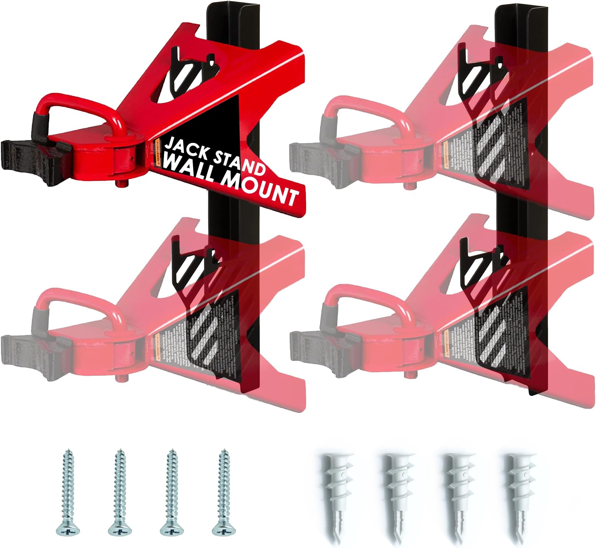 Jack Stand Wall Mount Organizer Brackets - Fits 2 & 3 Ton Jack Stands (Pair) - 3 Ton Load Capacity