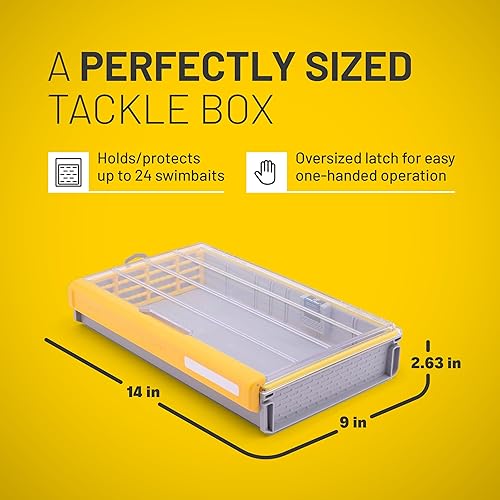 Miniatura 59 de Plano Edge 3700 - Caja de almacenamiento vertical de cebo y cebo espía, gris y amarillo, soporta hasta 52 cebos verticales, caja organizadora