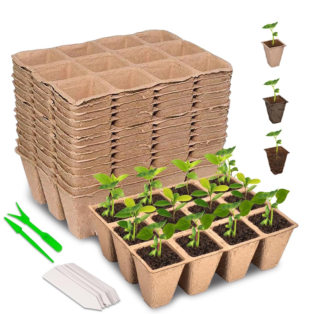 Semenzaio Germinazione, 180 Pezzi 3.5 cm Vasetti per Piantine, Vasi da Semina con Etichette per Piante e Strumento per Il Trapianto, Vasetti per Piantinesemina per Germinazione, Ortaggi, Fiori