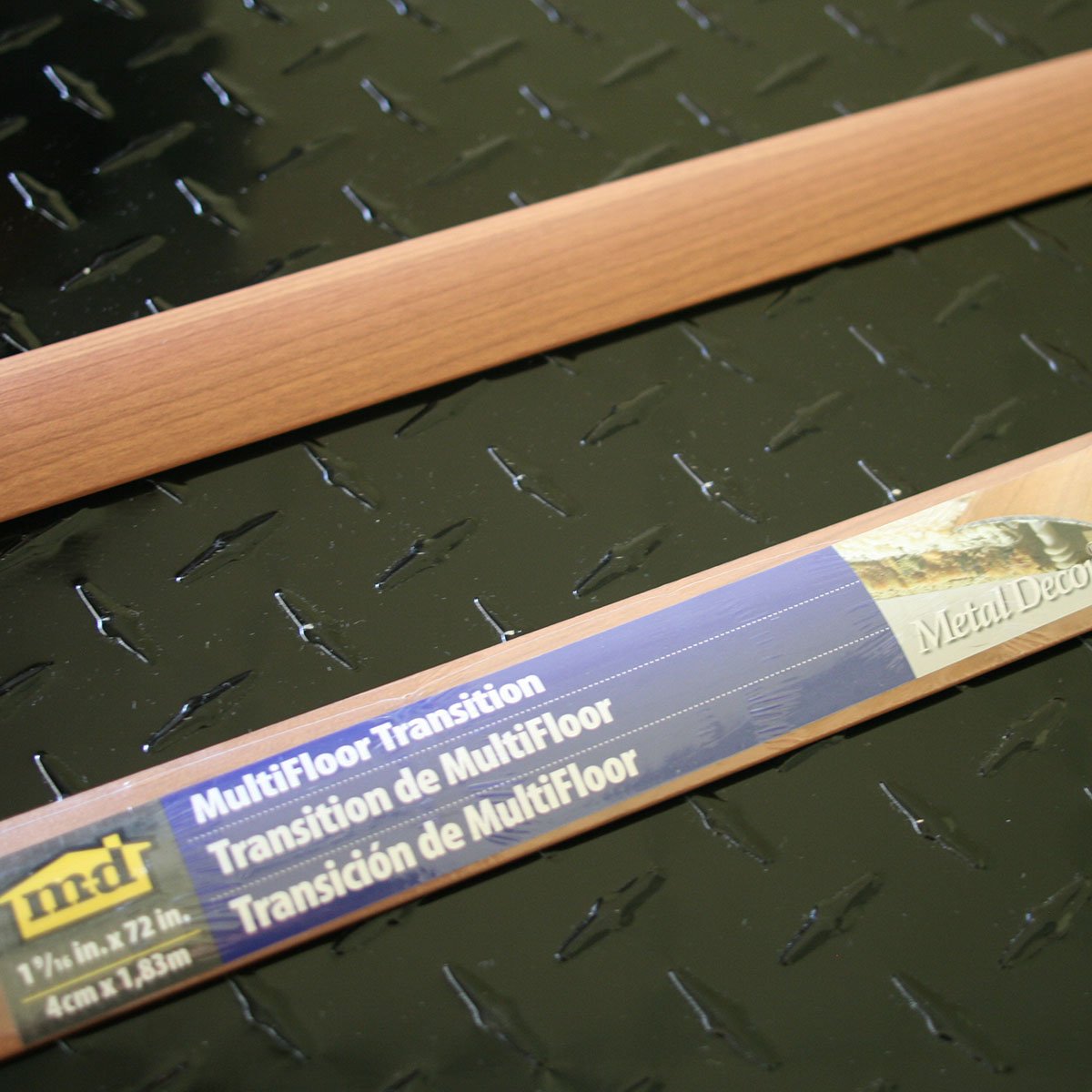 M-D Building Products 46149 72-Inch MultiFloor Transitions with Hidden Fasteners, Metal Decor Finish