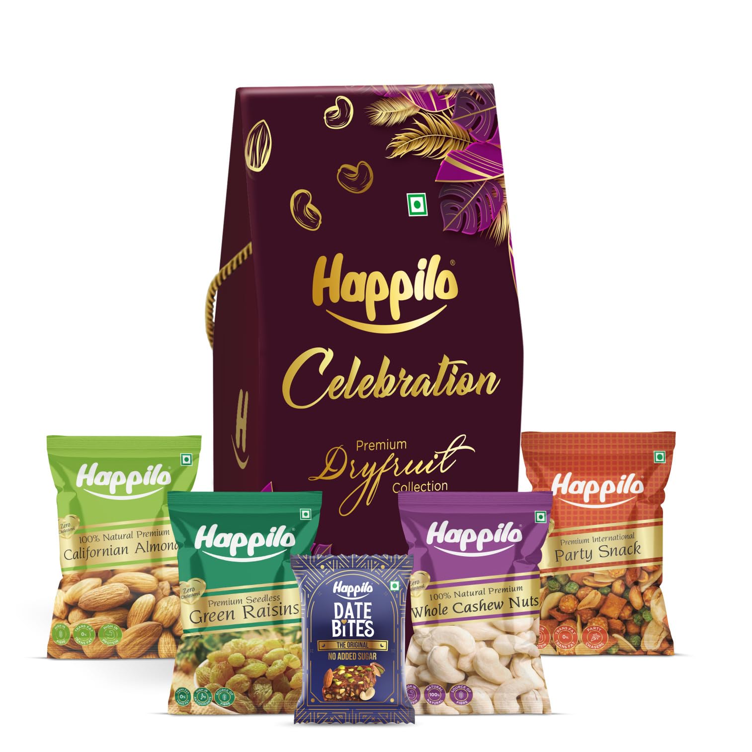 Happilo Premium Rakhi Set for Brother and Bhabhi, Dry Fruits DOVE Gift Box with 8 Inclusions | Rakhi, Roli Chawal, Almonds, Cashew, Raisins, Date Bites, Party snack & Card | Hamper, Combo-image-42