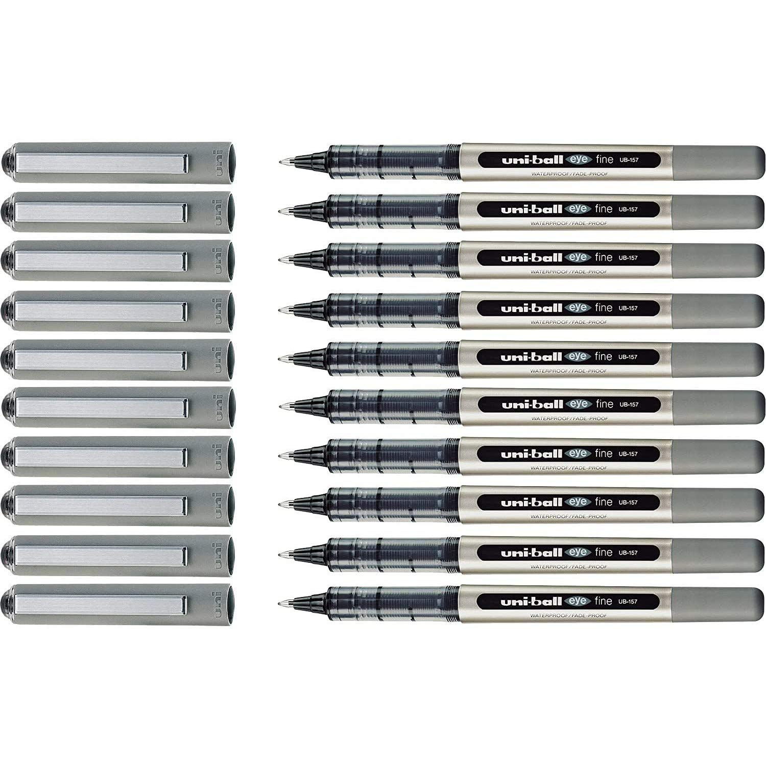Uni-Ball Eye Fine UB157 Lot de 10 stylos rollers Rouge